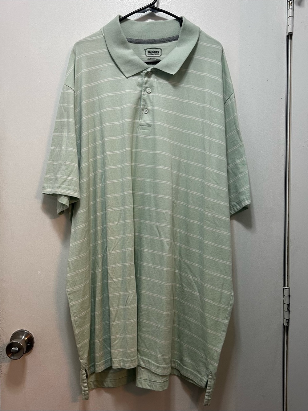 The Foundry Supply Co. Men's Mint Green Striped Polo